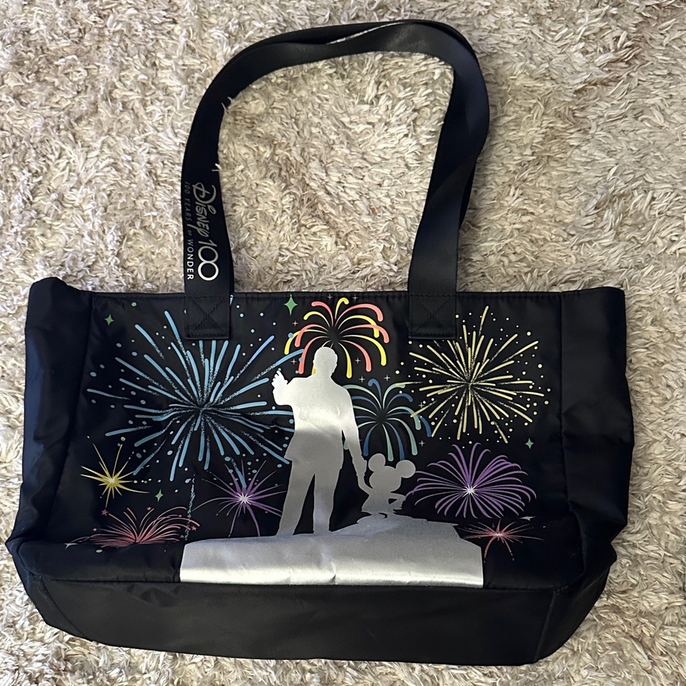 Disney 100 Black Walt and Mickey Tote Bag